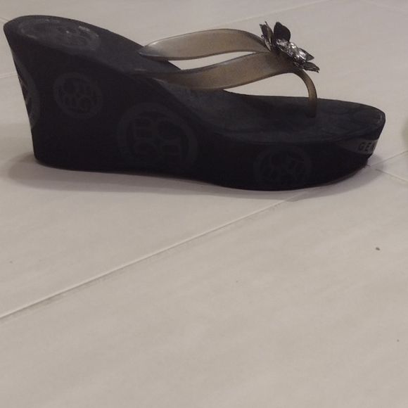 Womens BCBGeneration Black Wedge Heel Sandales - Picture 4 of 4